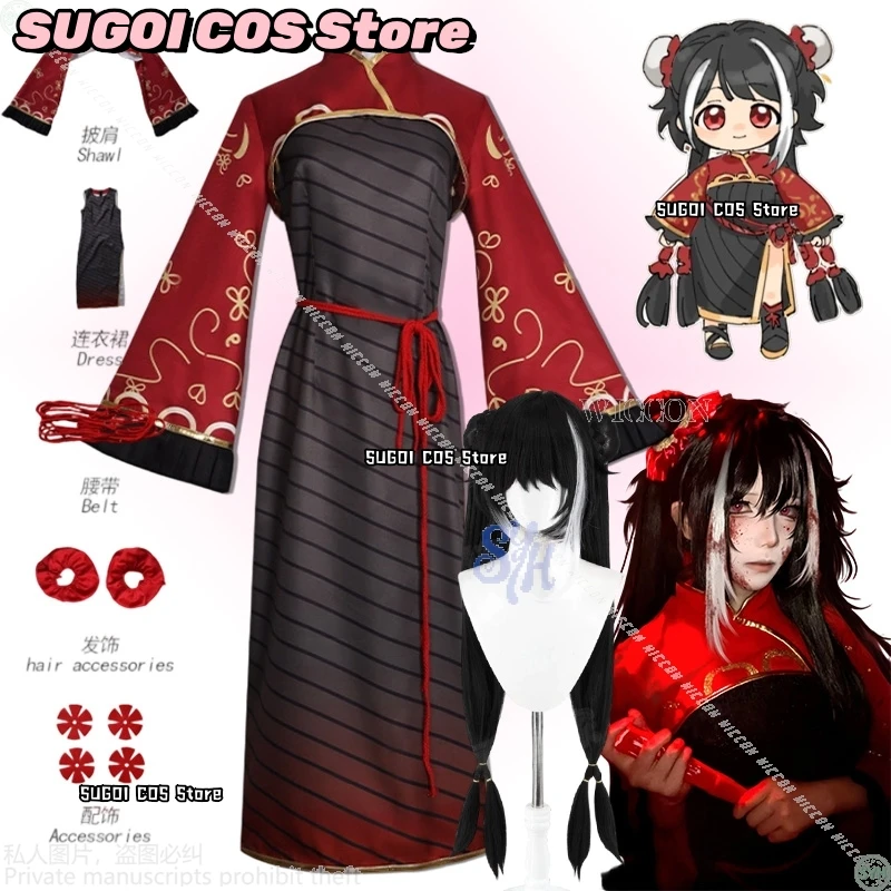 Jia Xichun ssiJuego de anime Limbus Company Estilos chinos Kawaii Qipao Cheongsam rojo Retro Lolita Halloween Navidad {SUGOI COS}