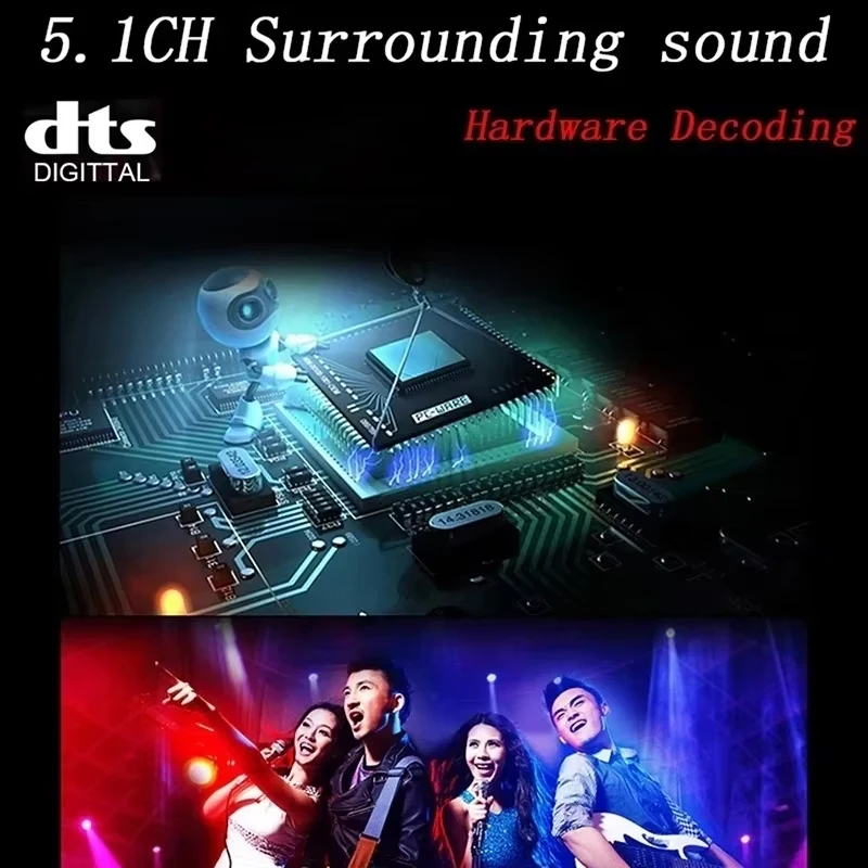 DTS AC3 5.1 Audio Decoder Converter HDMI-Compatible Extractor SPDIF Coaxial Optical PC-USB Soundcard Bluetooth BT 5.0 USB Player