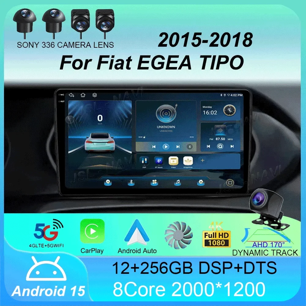 

Car Radio Android 15 Carplay Auto For Fiat EGEA TIPO 2015 2016 2017 2018 Navigation GPS Multimedia Player Stereo wifi+4G BT DVD