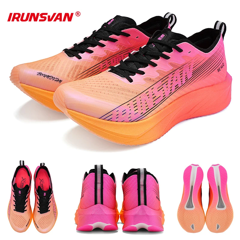 2024 IRUNSVAN HEAT 2.0 Carbon Plate Sneakers Original Men Trail Running Shoes Women Thick Sole Cushioning Road Jogging Shoes