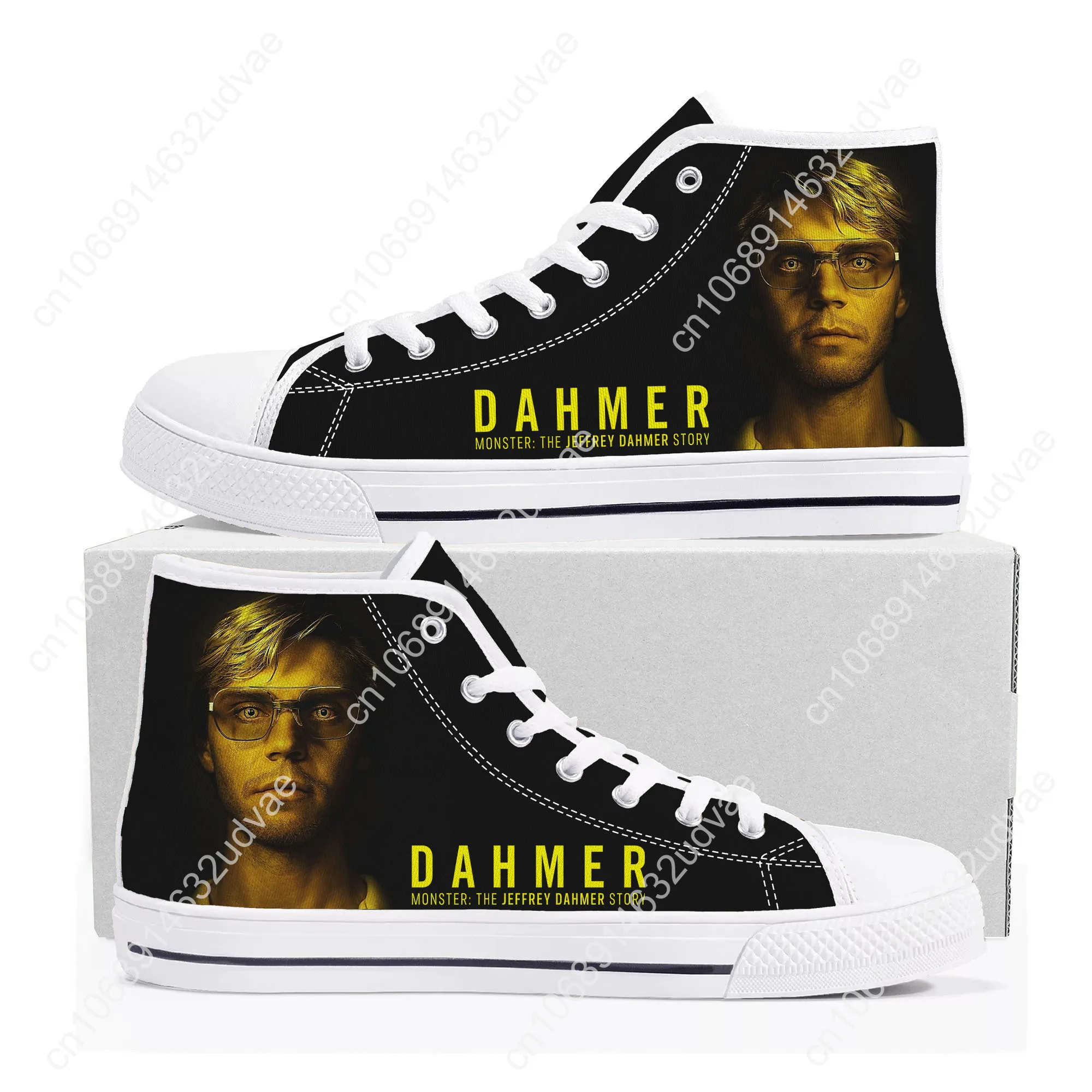 Jeffrey Dahmer High Top Sneakers Mens Womens Teenager High Quality Monster-Serial Killer Canvas Sneaker Casual Shoe Custom Shoes