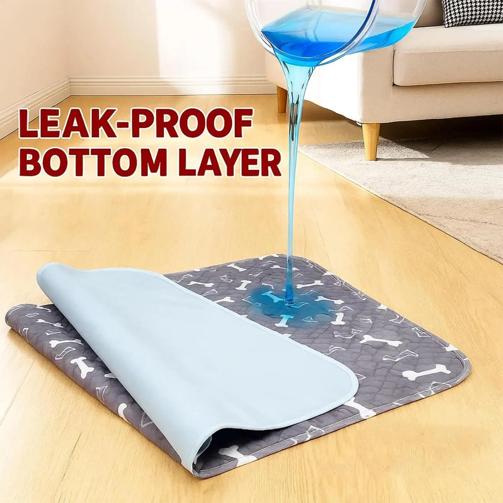 Washable Dog Pee Pads Fast Absorbent Training Mat Leak-Proof Non-Slip Pet Training Pads Reusable Puppy Pee Pads for Home Travel view 5