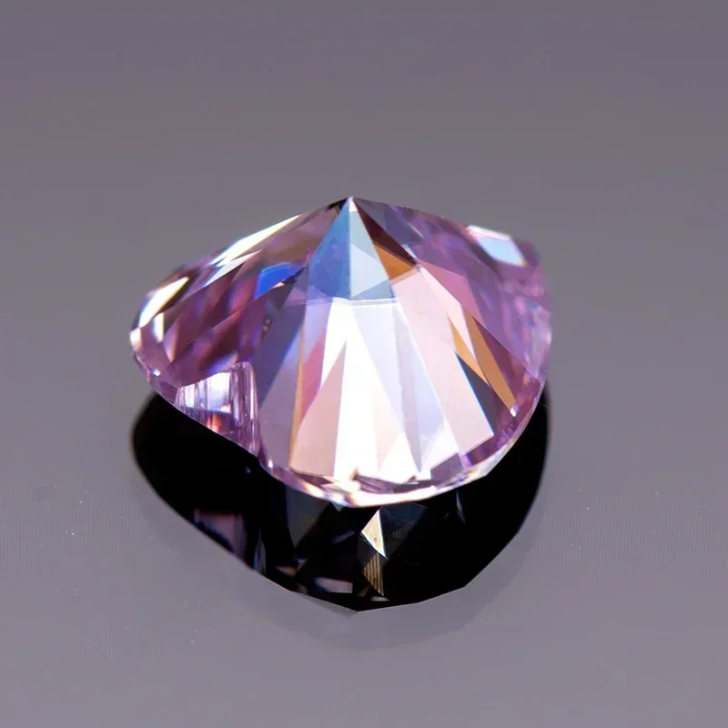 

NEW Moissanite Stone Heart Shape Light Purple Color VVS1 With GRA Certificate Pass Diamond Tester Charms Jewelry Making Material