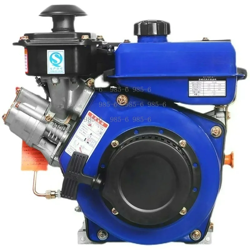 170F Air-Cooled Direct Injection Diesel Engine, Small Single Cylinder 4-Stroke for Agricultural & Industrial Machinery