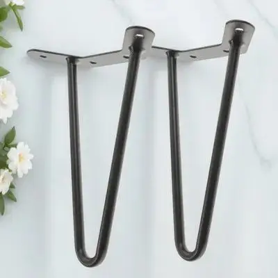 

2Pcs Simplified Hairpin Legs 200mm Iron Metal Table Legs Stable Replacement for Coffee Desk End Tables Furniture Support