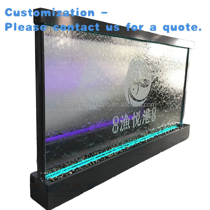 

custom.Indoor Glass Wall Indoor Waterfall Fountain Restaurant Decor and Garden Ornaments