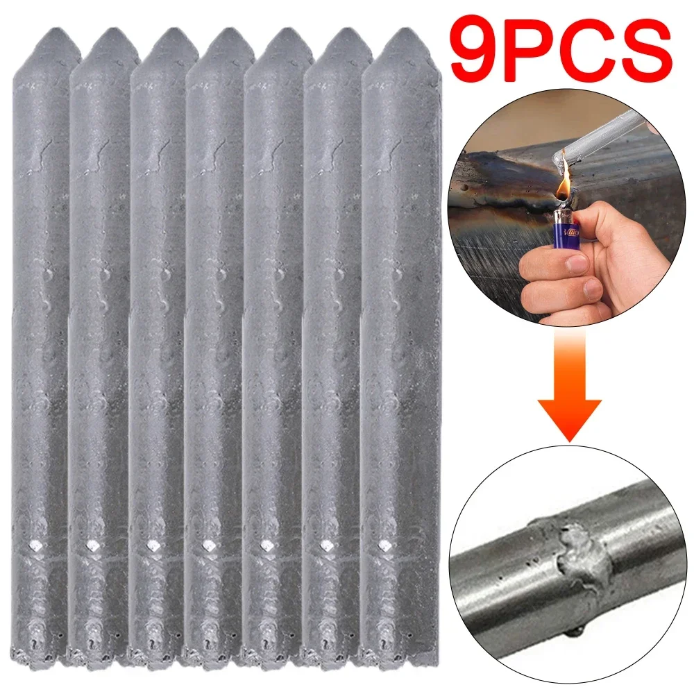 9/3Pcs Low Temperature Welding Rods Melt Copper Iron Stainless Steel Solder Rod for Soldering Aluminum Repairing Holes Agent Kit