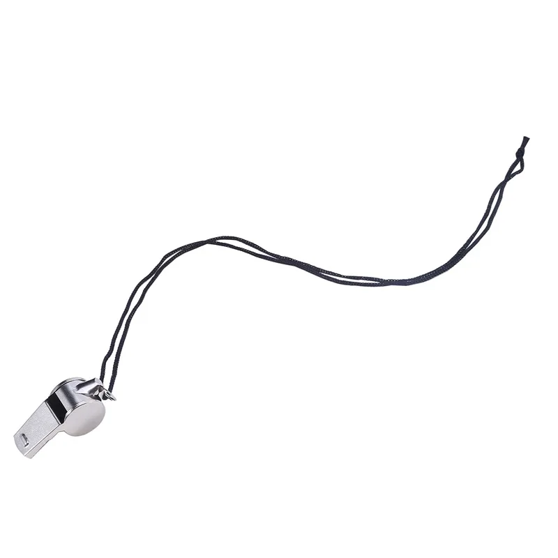 Stainless Steel Whistles Referee Sport Rugby Metal Whistle With Rope Party Training Soccer Football Basketball Cheerleading Tool