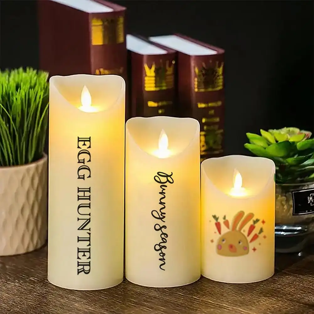 Candle Tattoo Sticker Easter Candle Sticker Easter Christmas Candle Stickers Diy Craft Water Decals for Holiday Candles Bunny