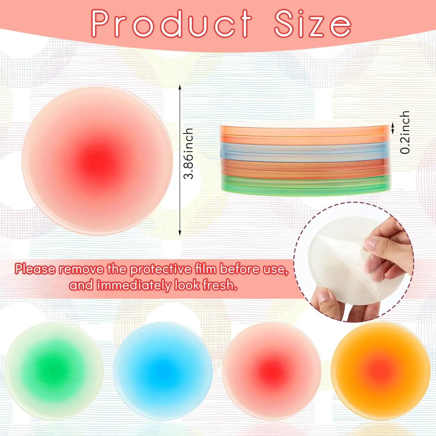 Candy Color Acrylic Coaster Round Heat Resistant Holder Anti Slip Table Mat Aesthetic Coasters for Coffee Home Decoration Gift