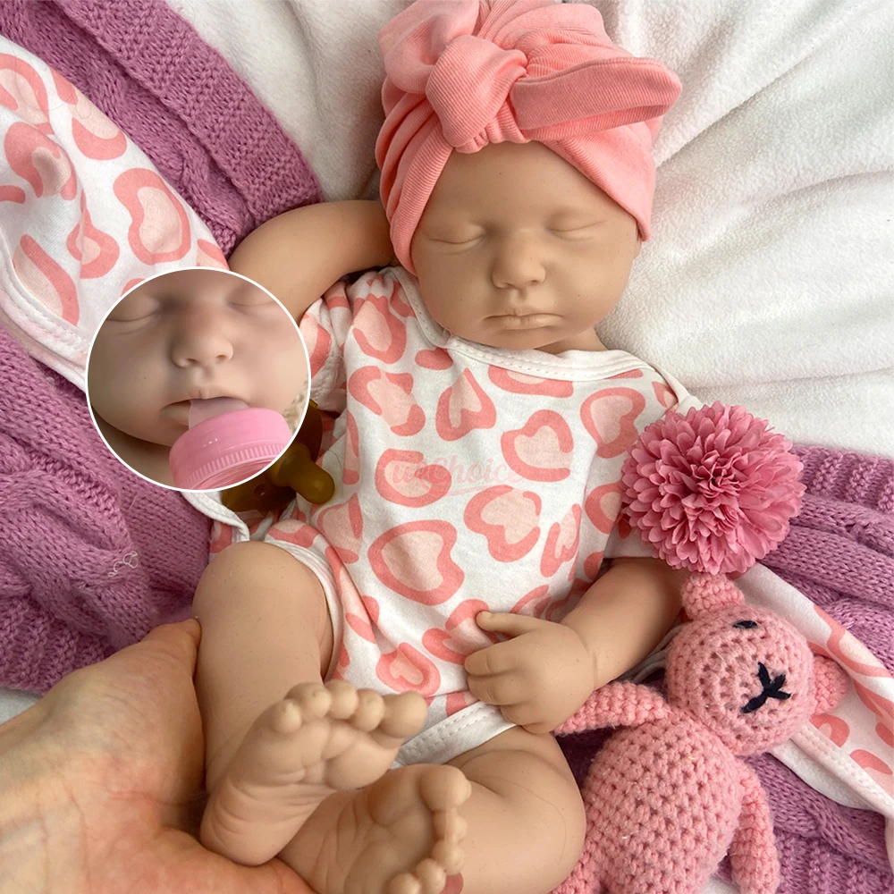 

20Inch Loulou Lifelike Waterproof Silicone Reborn Baby Doll Handmade Soft Therapeutic Doll for Alzheimer’s Comforting Support