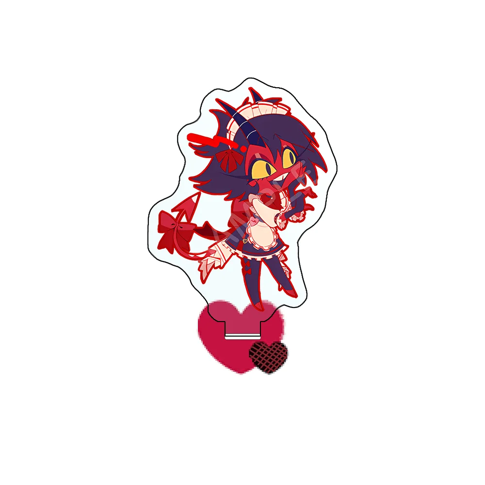 Hazbin Hotel/Helluva Boss 10cm Blitzo Sitzende Q-Version Acryl-Ständer Schlüsselanhänger Niedlicher Chibi Anime Otaku Sammlerstück Desktop-Deko Geschenk – Detail 4