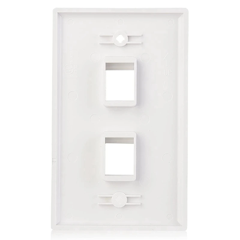 10-Pack Low Profile 2-Port Keystone Jack Wall Plate In White