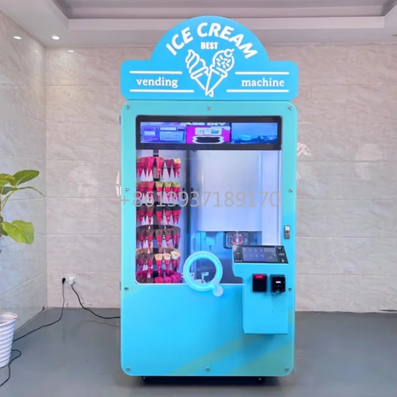Fully Automatic Robot Ice Cream Vending Machine 24-hour Unattended Ice Cream Cone Vending Machine