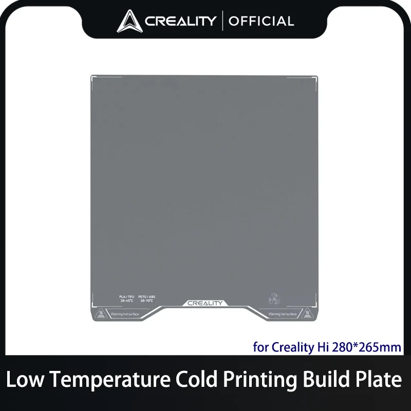 

Creality Hi 280*265mm Low Temperature Cold Printing Build Plate High Adhesion Double-Sided Printing Plate for 3D Printer Parts
