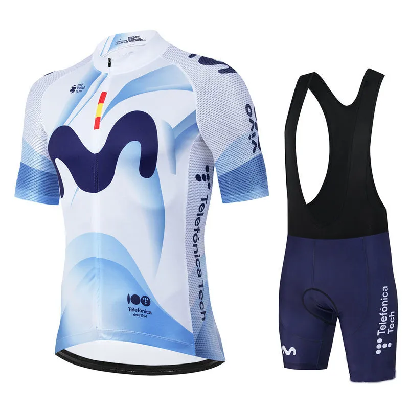 Movistar Summer Pro Team Cycling Jersey Set Men Bicycle Clothing Suit Breathable Mountain Bike Clothes Maillot Ciclismo Hombre