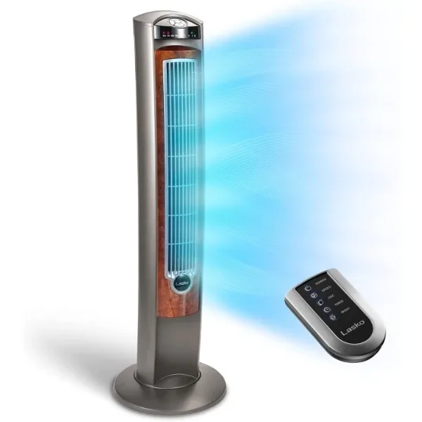 Lasko-Controle Remoto Oscilante Torre Ventilador, Configuração Noturna, Temporizador Portátil, Quarto, Casa e Escritório