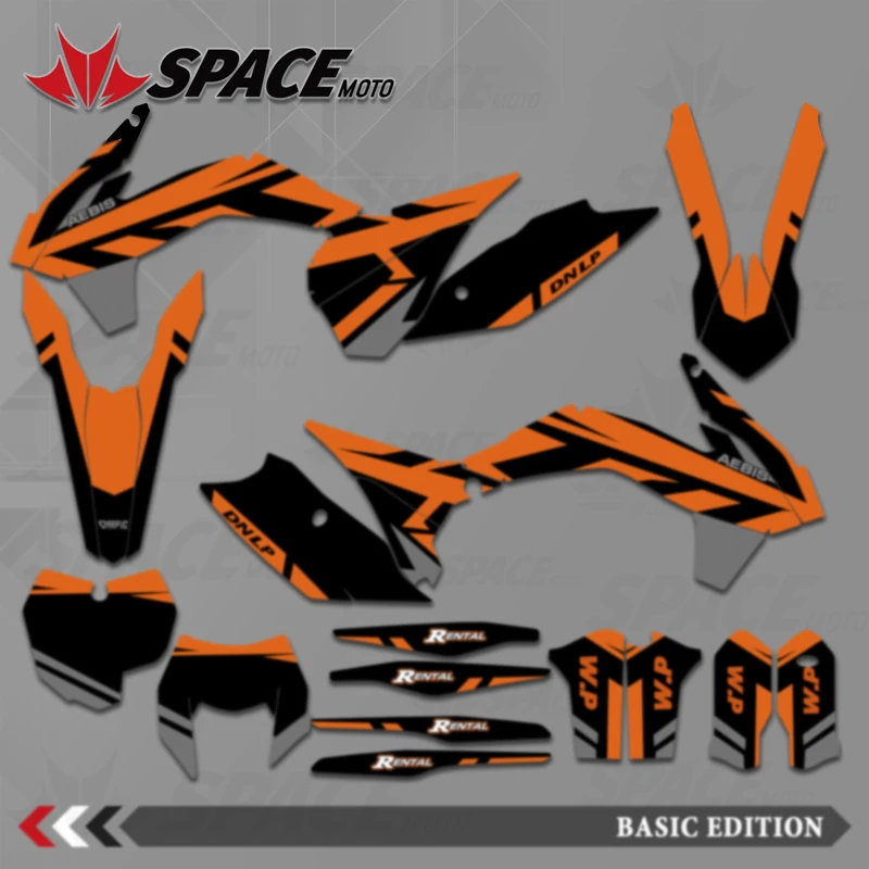 ملصقات شارات رسومات الفريق المخصصة من SPACE MOTO لـ 125 250 350 450 500 SX SXF XC XCF 2007-2025 EXC EXCF XCW Honda 2008-2026
