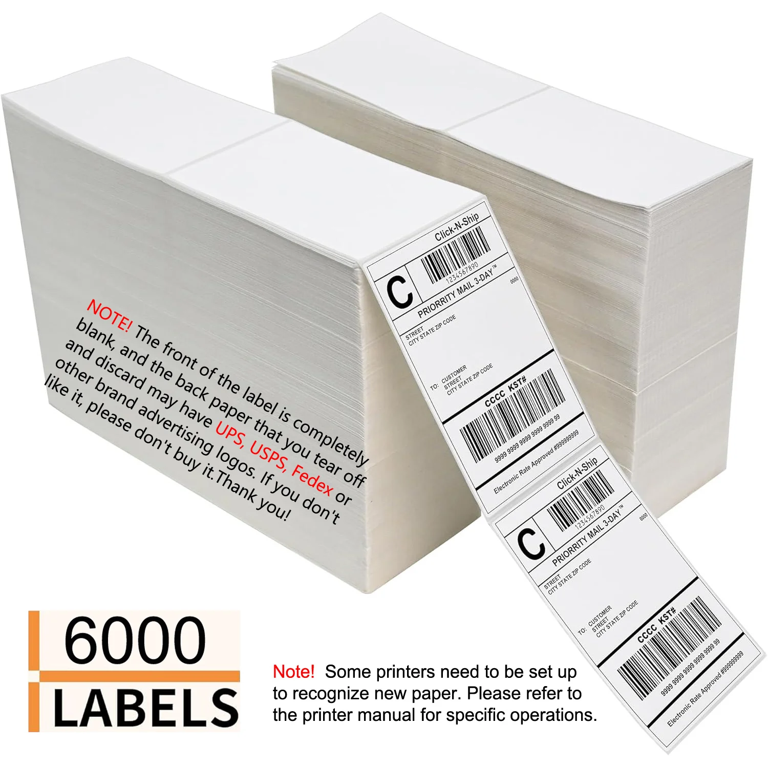 ملصقات حرارية مباشرة 4 × 6 عالية الجودة، ملصقات شحن حرارية، طباعة شفافة، مقاومة للماء والزيت، لاصق قوي، خالية من مادة BPA #5