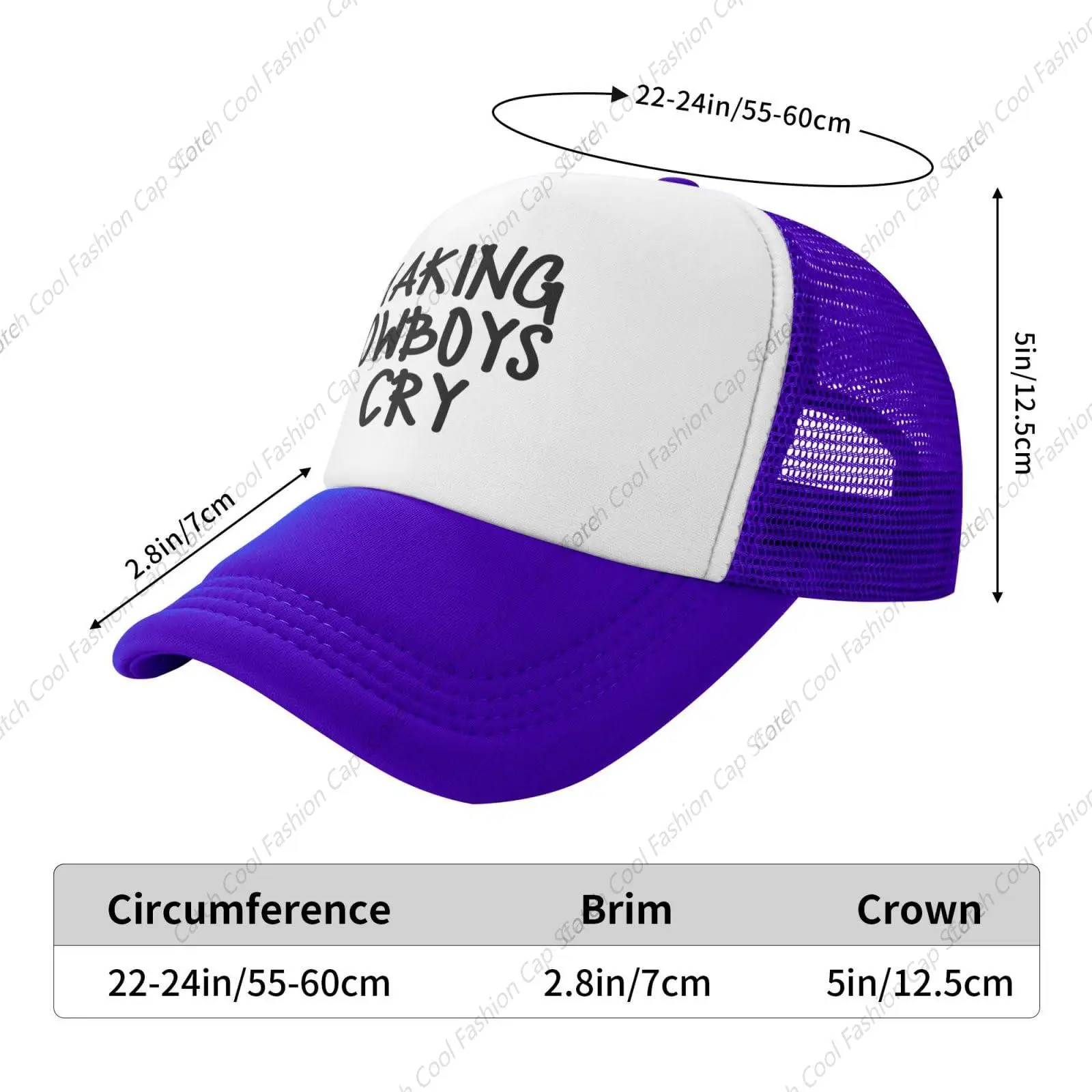 Making Cowboy Cry Czapka z daszkiem dla mężczyzn Kobiety Trucker Mesh Hat Regulowana sportowa oddychająca moda Codzienne podróże Unisex