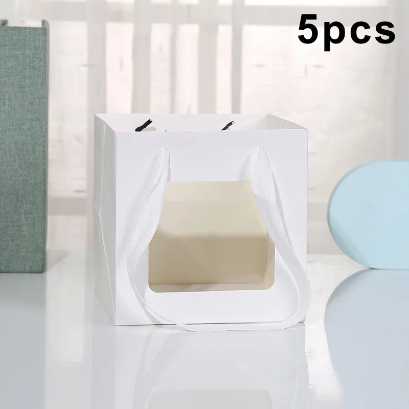 New Design 15cm Square Kraft Paper Bags (with Transparent Window) Suitable for Gift Packaging, Party Favors Birthdays view 4