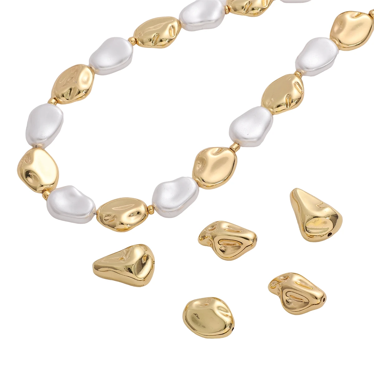 

14K Gold Plated CCB Beads Baroque Style Charm Beads for Handmade DIY Jewelry Making Necklace Bracelet Accessories 1pcs