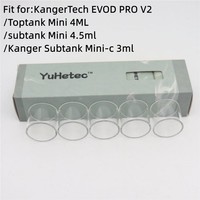 5PCS YUHETEC Replacement Glass Tank For KangerTech EVOD PRO V2/Toptank Mini 4ML/subtank Mini 4.5ml/Kanger Subtank Mini-c 3ml