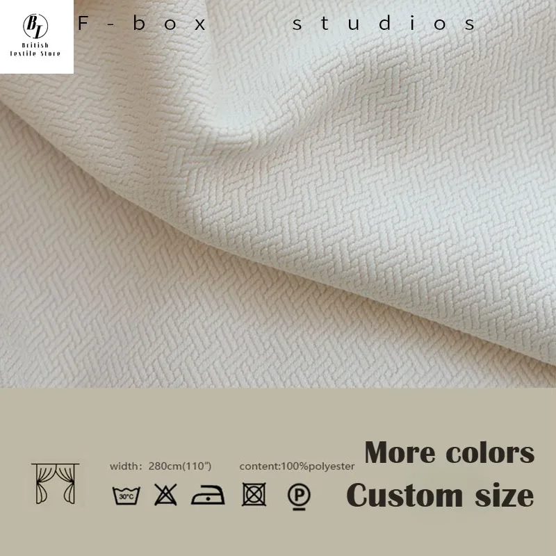 

Japanese Classic Cream Cotton Bamboo Thicken Simple Modern Curtains for Living Room Bedroom Dining Custom Size Decor White Tulle