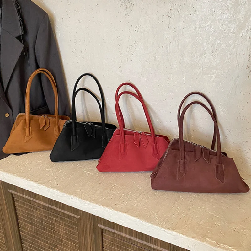 

Креативная классическая женская сумка через плечо нестандартной формы, дизайнерская трендовая индивидуальная замшевая сумка большой вместимости, практичная сумка для отдыха