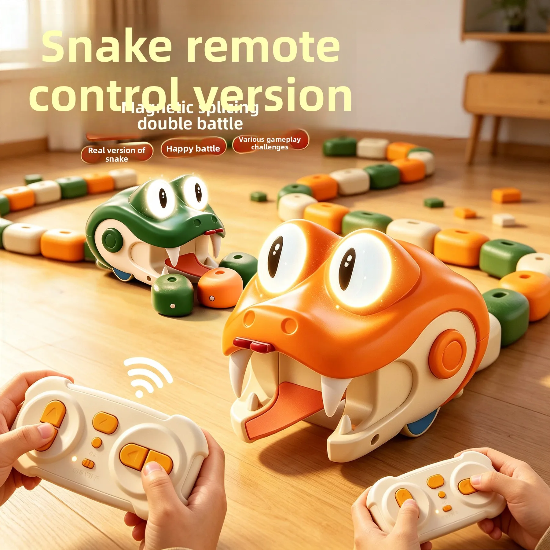 Remote Control Snake Magnetic Toy Double Battle Interactive Magnetic Snake Remote Control Car