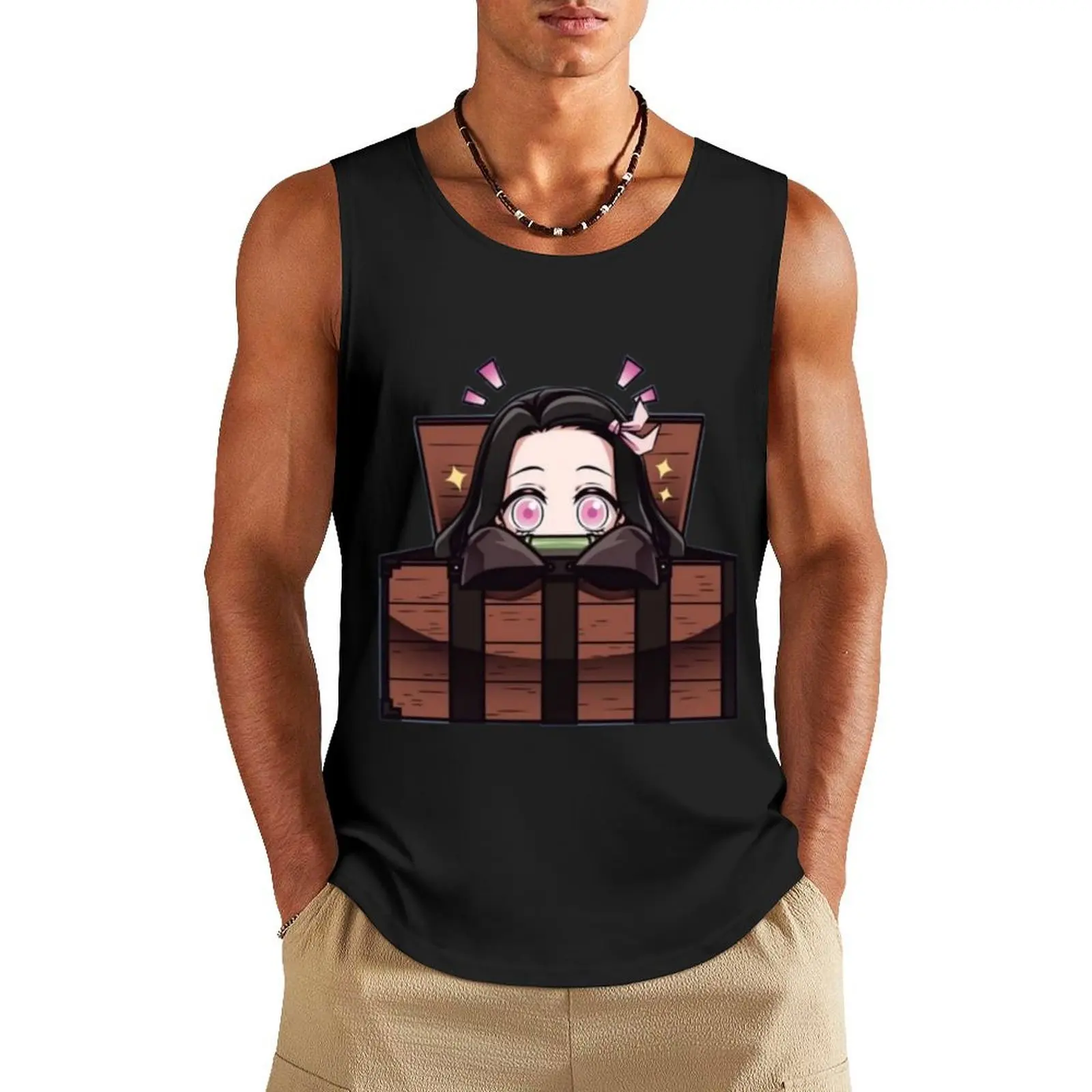 

nezuko cute Tank Top best selling products gym wear men gym t-shirts male top