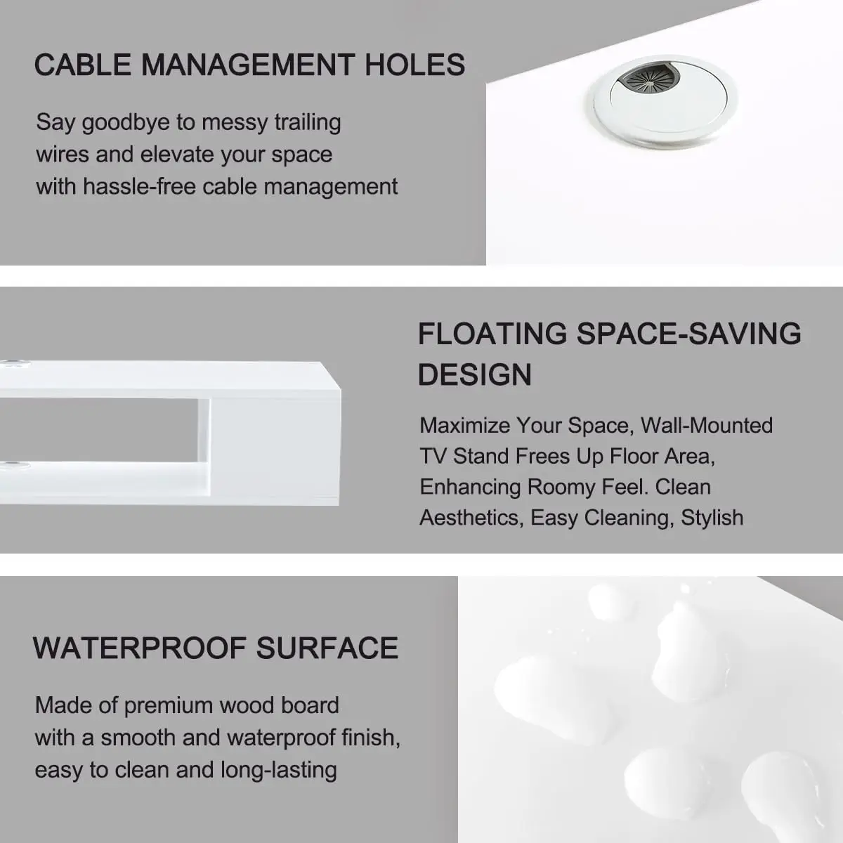 

Ghc Floating Tv Stand, Wall Mounted Entertainment Center And Cabinet Shelf, Tv Console With Storage，Media Console For Dvd