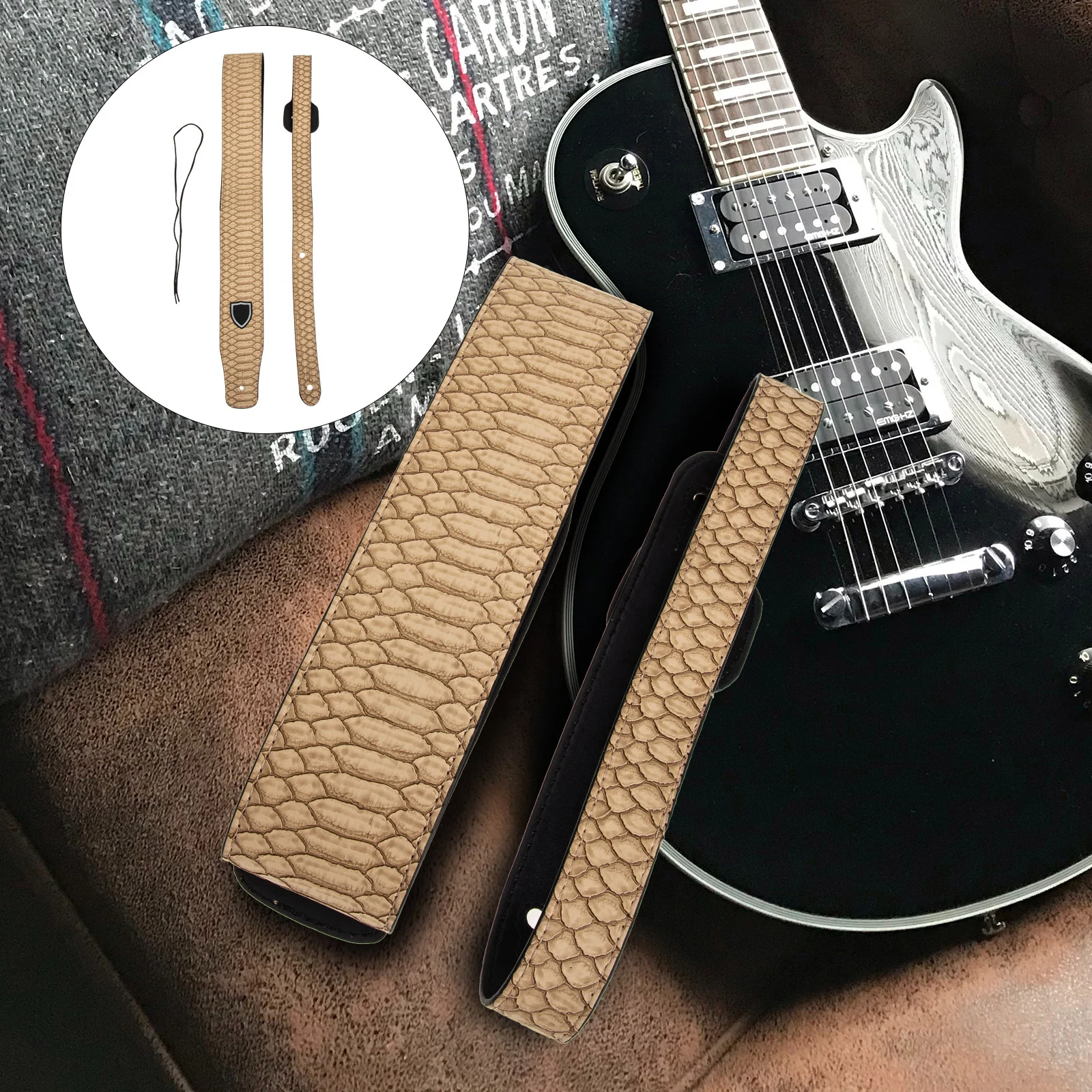 

Guitar Strap with Shoulder Pad Acoustic Back Straps Electric Belt Accessory Vintage