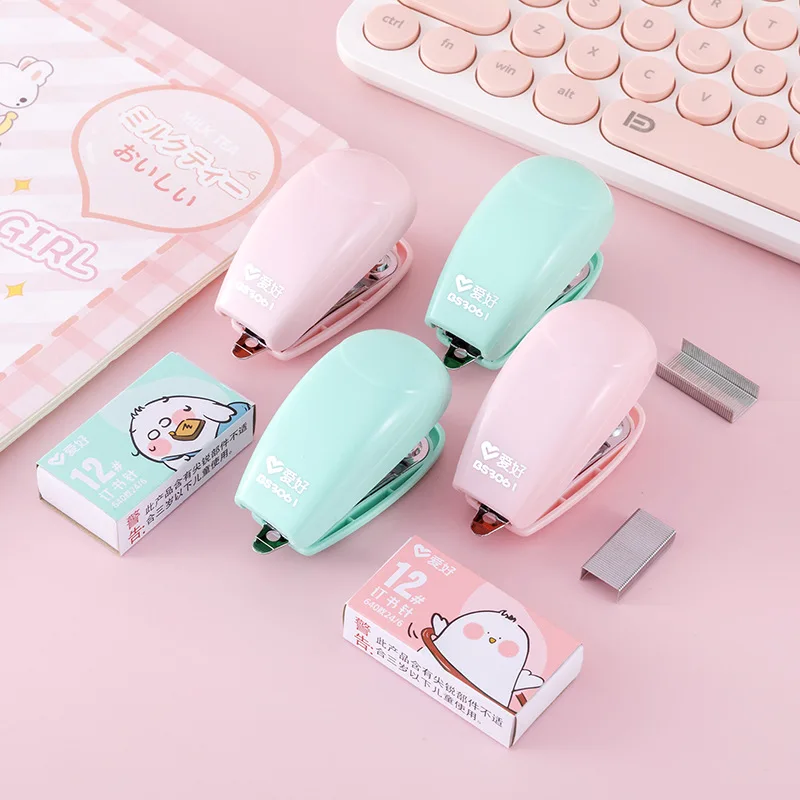 Creative Mini Cartoon Mango Chicken Stapler Student Cute Portable Stationery Binding Machine Set Student Prize Gift
