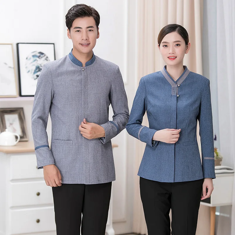 Cleaning Work Uniform for Women Property Hotel Room Cleaner Auntie GuesthousePABreathable Waiter Long Sleeve Autumn Winter Outfi