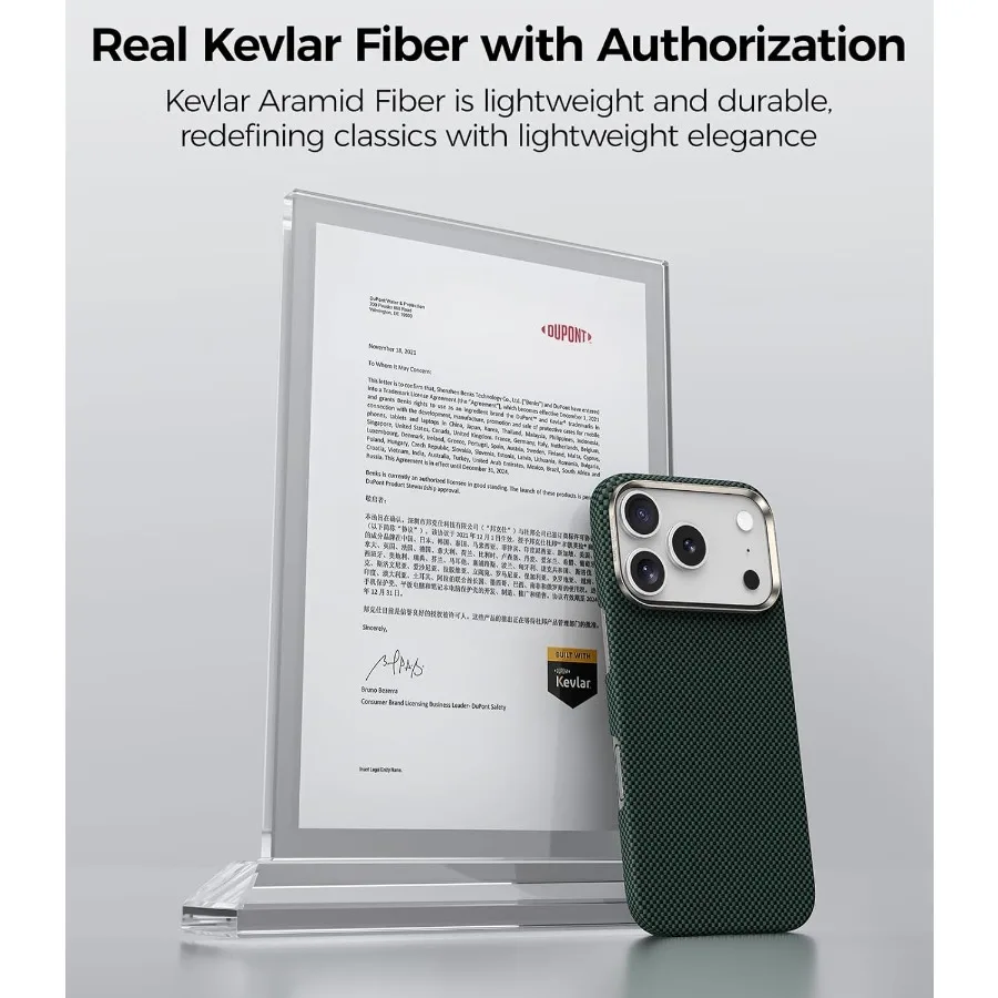 Custodia minimalista ultra sottile e leggera per iPhone 17 Pro Max con compatibilità Magsafe con Dupont Kevlar 1000D Arami