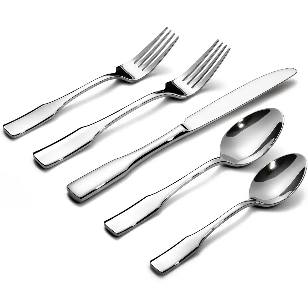 

Kate 40-Piece Silverware Set,Service for 8,Stainless Steel Flatware Set,Mirror Polished Cutlery Set,Dishwasher Safe