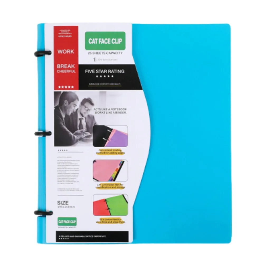 3 Ring Loose-leaf File Folder Thickened Waterproof Notebook Binder Dustproof Portable Loose Leaf Document Folder