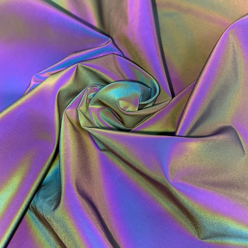 1m*1.4m Magic Reflective Fabric Soft Colorful Reflective Fabric Rainbow Reflective Cloth for Sewing Windbreaker Down Jacket