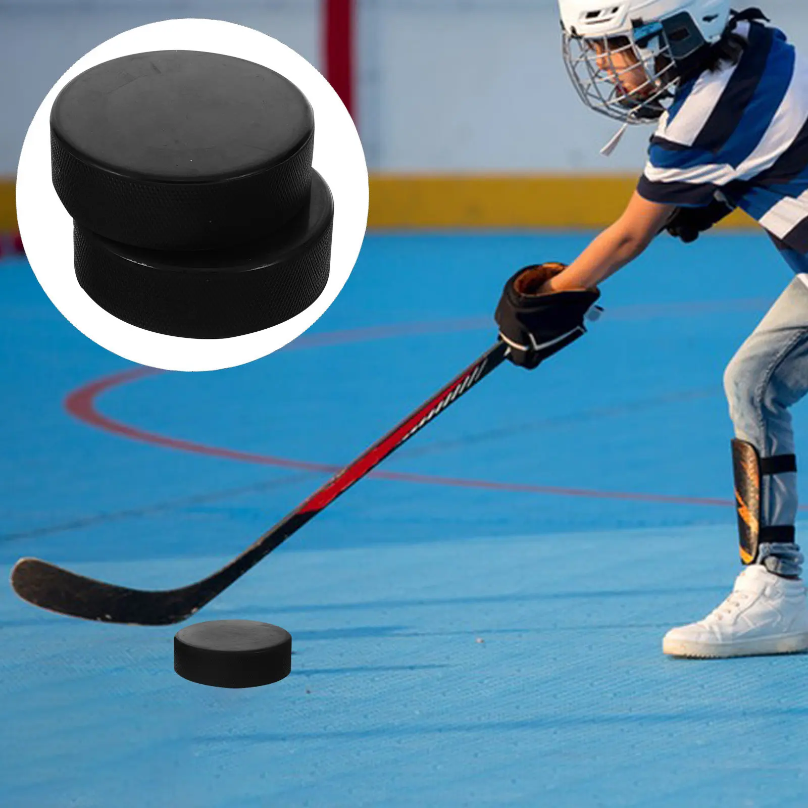 2Pcs Professional Plastic Hockey Puck for Roller Ice Hockey Training Competition Smooth Indoor Outdoor Court Ice Concrete Wood