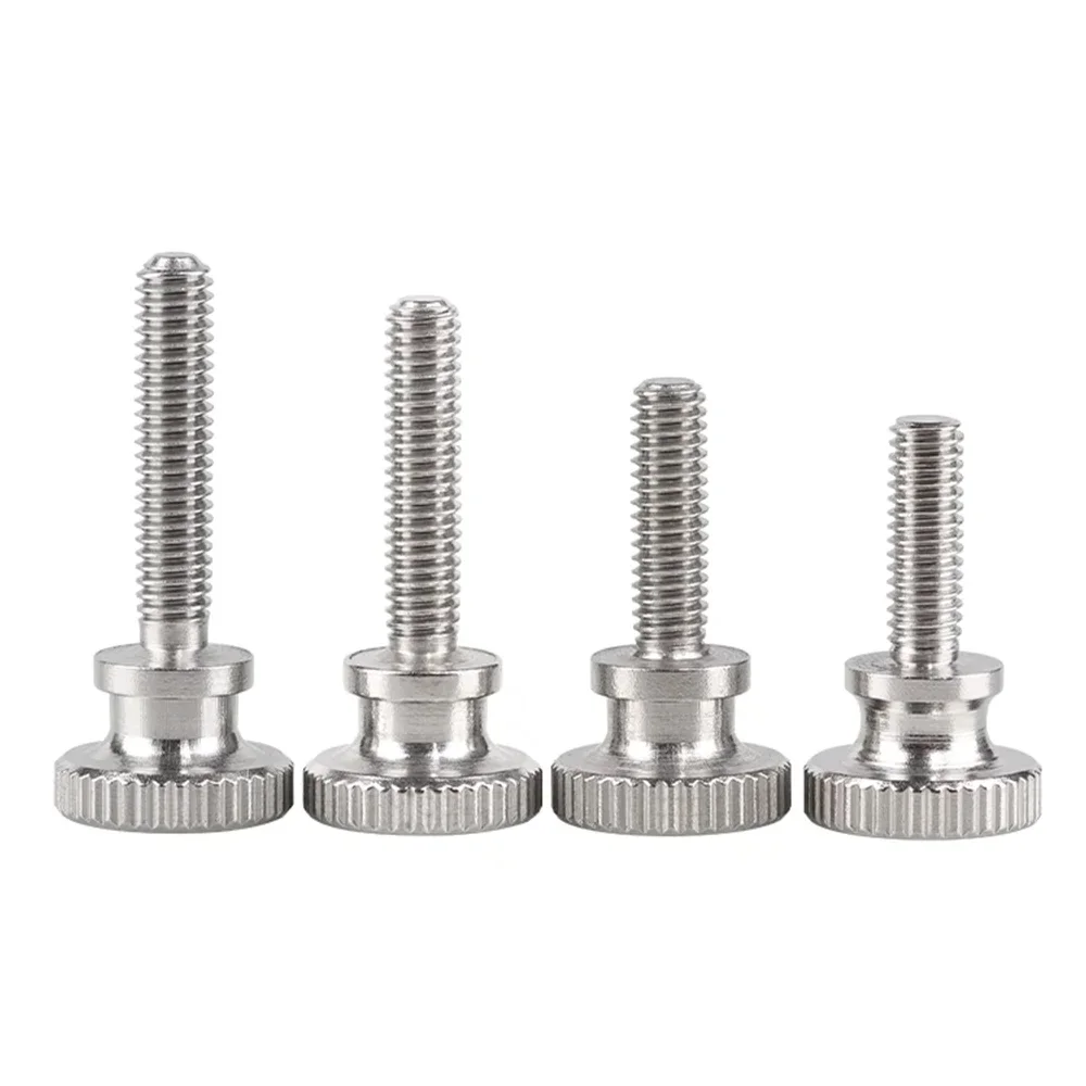 1 - 10pcs M2 M2.5 M3 M4 M5 M6 304 Stainless Steel High Step Thumb Bolt Hand Grip Knob Bolts Knurled Thumb Screws Length 3 - 35mm