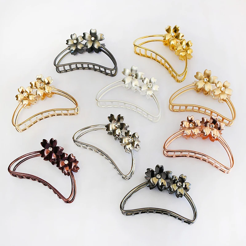 سبيكة مخلب شعر كبير زهرة مشبك شعر للنساء فتاة المشابك الشعر دبوس الشعر دش مخالب التصميم غطاء الرأس إكسسوارات الشعر