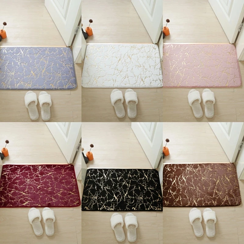 

Rug Bathroom Mat Anti Skid Soft Toilet Floor Super Absorbent Shower Bathroom Carpet Front Door Mat Living Room Carpet