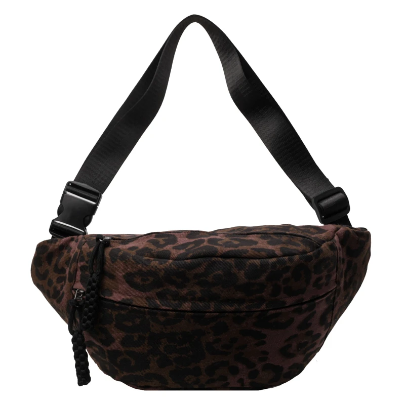 High Capacity Leopard Print Solid Zipper Personality Nylon Crossbody Bag Fashion Shoulder Bag 2024 Hot Sale Bags for Women