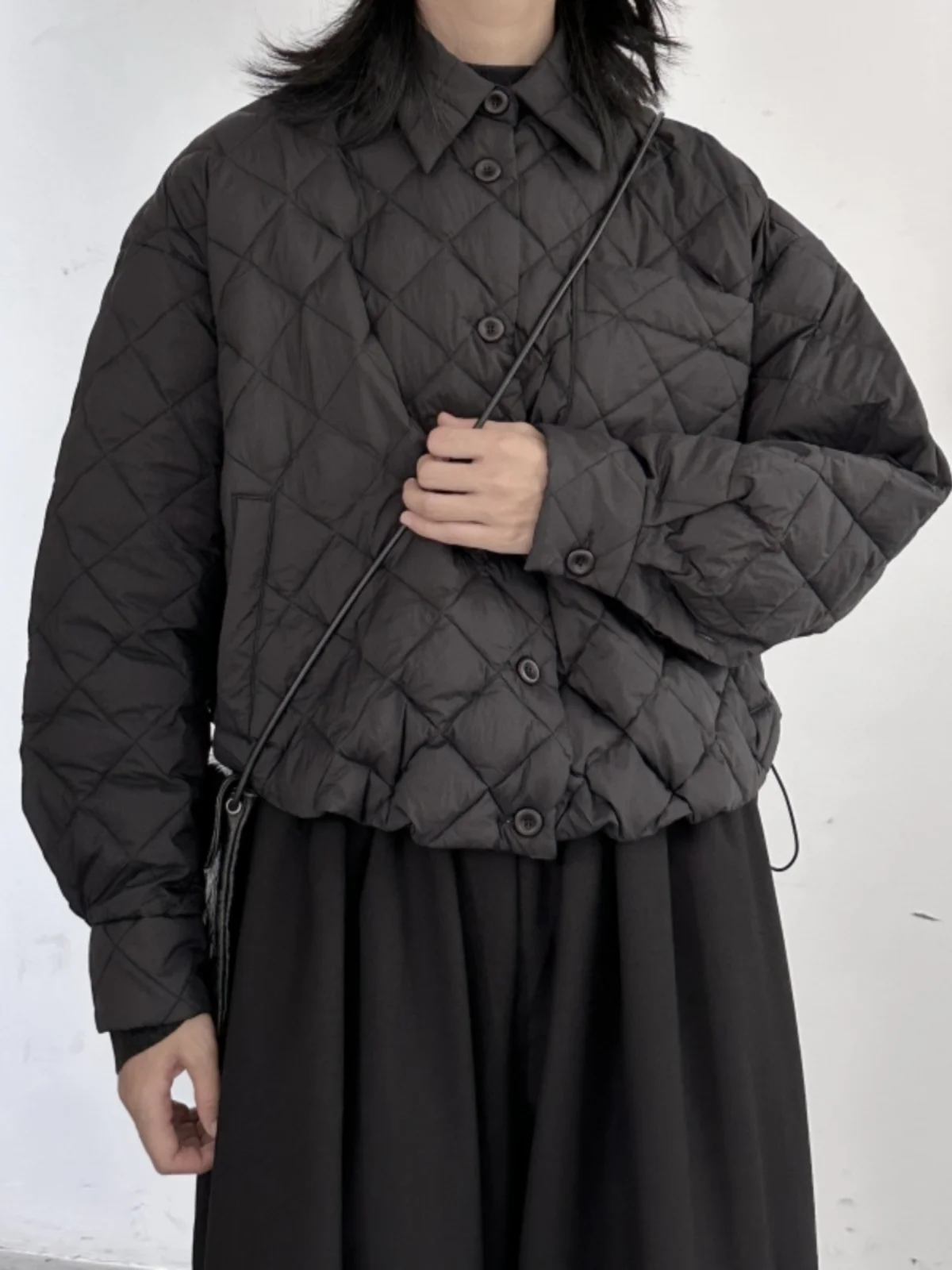 

Street Sle Свободный крой Bla Du down irt Jaet Женское осенне-зимнее стеганое пальто с тонким ортом Design Sensibili k Theme