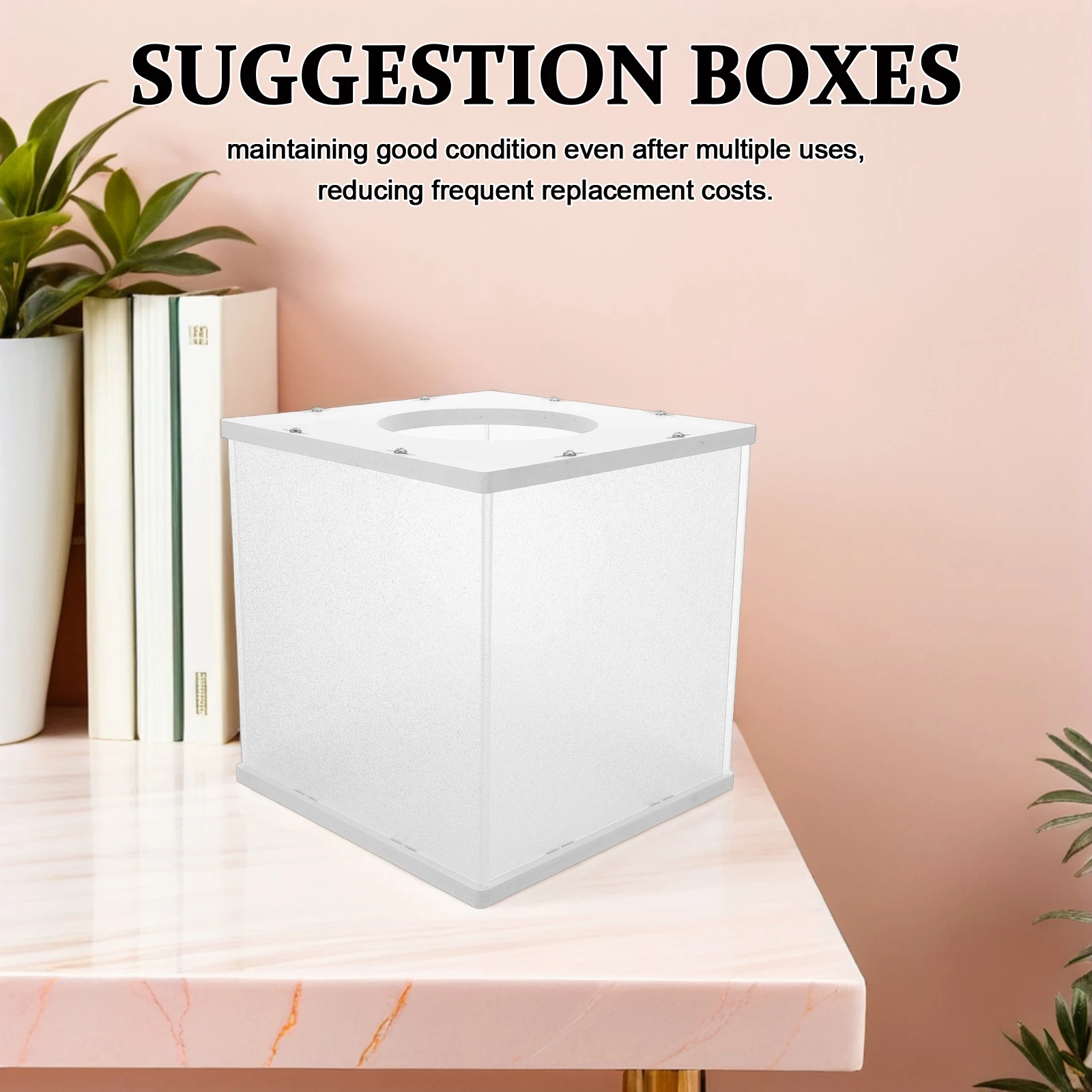 20Cm Transparent Raffle Box with Slot Smooth Shaking Design for Classroom Party Charity Event Card Collection Voting Solution