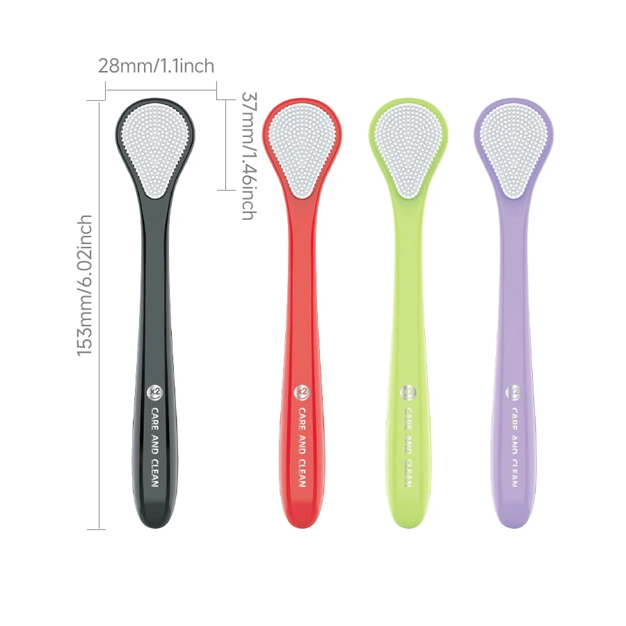 2 /4 pieces with tongue scraper household deodorizing breath tongue coating brush blister paper card packaging