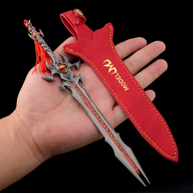 22cm/8.66in Douluo 대륙 Xiu Luo 매직 소드 가죽 커버 버전 애니메이션 주변기기 리얼 스틸 소드 무기 모델 소년 선물