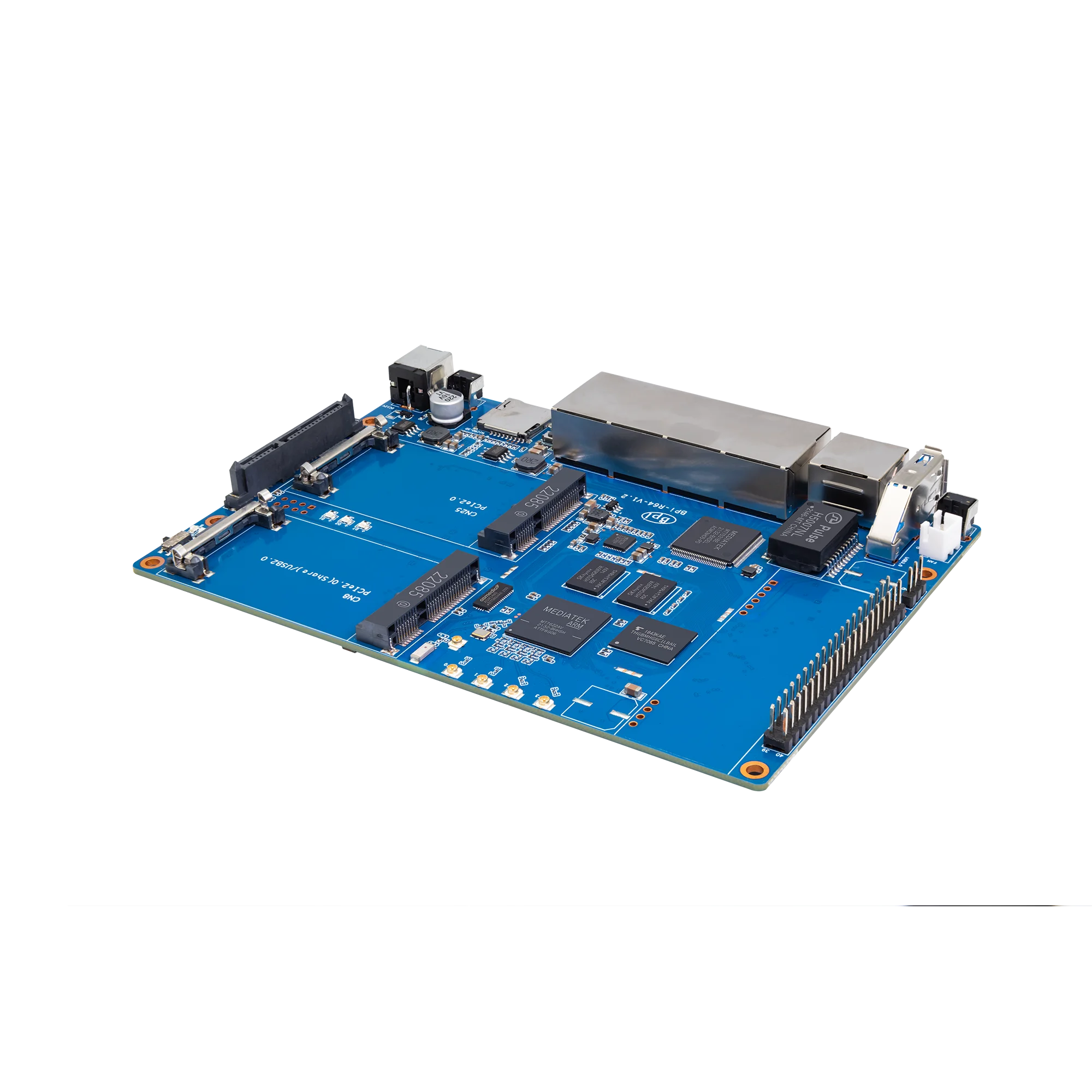 Banana Pi BPI-R64 MediaTek MT7622 64 bit Dual-core ARM 1G DDR3 8G eMMC Support 4G Module BT5.0 Wifi POE SATA Opensource Router