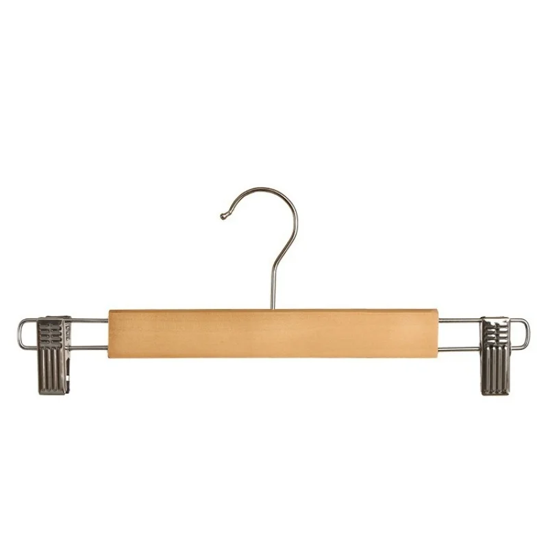 رف سراويل من الخشب الصلب مع وصلة سلسة، مشبك سراويل للبالغين، مشبك تنورة، تخزين ومشبك تنظيم متجر الملابس